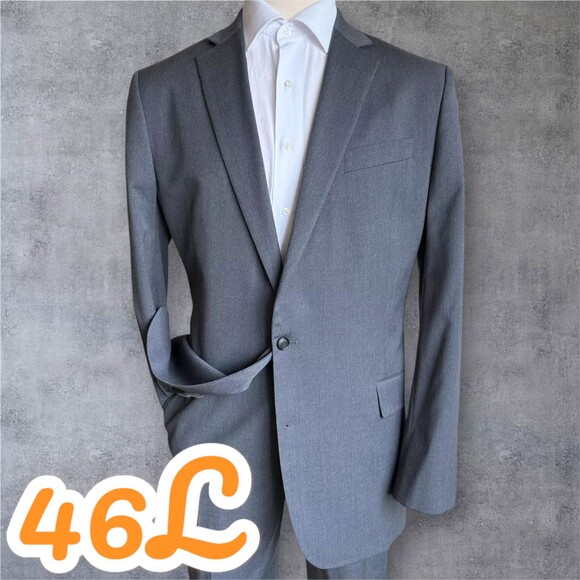 STAFFORD Mens Two Piece Suit 2-Button Blazer Jacket 46L Pant 40Wx30 Gray Wool - Picture 1 of 16
